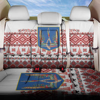 Ukraine Merry Christmas Back Car Seat Cover Ukraine Emblem and Vyshyvanka Xmas Style - Wonder Print Shop