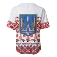 Ukraine Merry Christmas Baseball Jersey Ukraine Emblem and Vyshyvanka Xmas Style - Wonder Print Shop