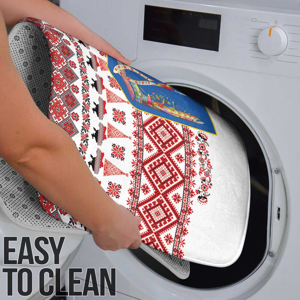 Ukraine Merry Christmas Bathroom Set Ukraine Emblem and Vyshyvanka Xmas Style - Wonder Print Shop