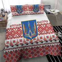 Ukraine Merry Christmas Bedding Set Ukraine Emblem and Vyshyvanka Xmas Style - Wonder Print Shop