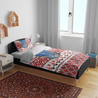 Ukraine Merry Christmas Bedding Set Ukraine Emblem and Vyshyvanka Xmas Style - Wonder Print Shop