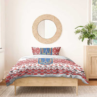 Ukraine Merry Christmas Bedding Set Ukraine Emblem and Vyshyvanka Xmas Style - Wonder Print Shop