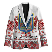 Ukraine Merry Christmas Blazer Ukraine Emblem and Vyshyvanka Xmas Style - Wonder Print Shop