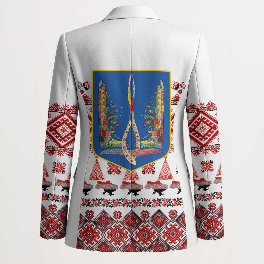Ukraine Merry Christmas Blazer Ukraine Emblem and Vyshyvanka Xmas Style - Wonder Print Shop