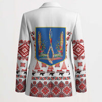 Ukraine Merry Christmas Blazer Ukraine Emblem and Vyshyvanka Xmas Style - Wonder Print Shop