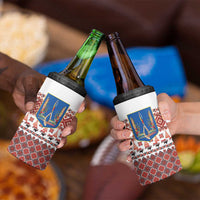 Ukraine Merry Christmas 4 in 1 Can Cooler Tumbler Ukraine Emblem and Vyshyvanka Xmas Style - Wonder Print Shop