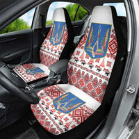 Ukraine Merry Christmas Car Seat Cover Ukraine Emblem and Vyshyvanka Xmas Style - Wonder Print Shop