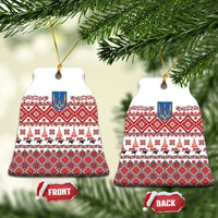 Ukraine Merry Christmas Ceramic Ornament Ukraine Emblem and Vyshyvanka Xmas Style - Wonder Print Shop
