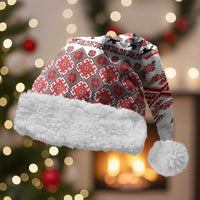 Ukraine Merry Christmas Santa Hat Ukraine Emblem and Vyshyvanka Xmas Style - Wonder Print Shop