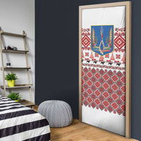 Ukraine Merry Christmas Door Cover Ukraine Emblem and Vyshyvanka Xmas Style - Wonder Print Shop