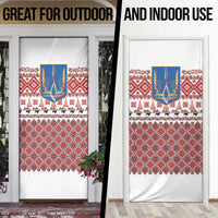 Ukraine Merry Christmas Door Cover Ukraine Emblem and Vyshyvanka Xmas Style - Wonder Print Shop