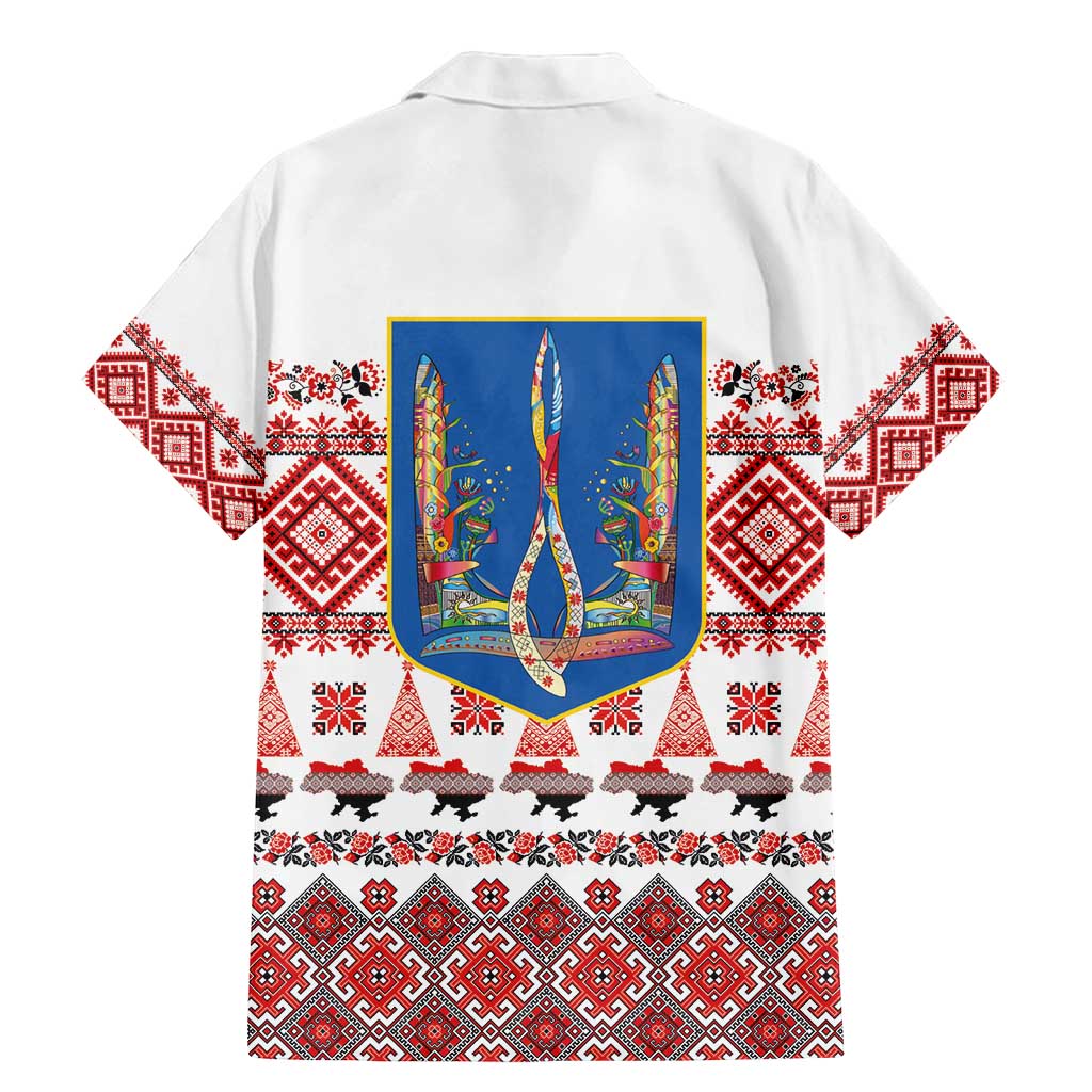 Ukraine Merry Christmas Family Matching Mermaid Dress and Hawaiian Shirt Ukraine Emblem and Vyshyvanka Xmas Style - Wonder Print Shop