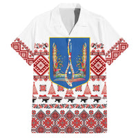 Ukraine Merry Christmas Family Matching Off The Shoulder Long Sleeve Dress and Hawaiian Shirt Ukraine Emblem and Vyshyvanka Xmas Style - Wonder Print Shop