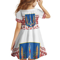Ukraine Merry Christmas Family Matching Off Shoulder Short Dress and Hawaiian Shirt Ukraine Emblem and Vyshyvanka Xmas Style - Wonder Print Shop