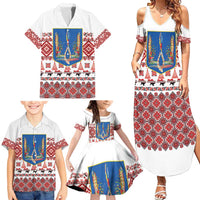 Ukraine Merry Christmas Family Matching Summer Maxi Dress and Hawaiian Shirt Ukraine Emblem and Vyshyvanka Xmas Style - Wonder Print Shop