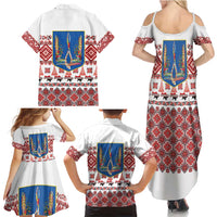 Ukraine Merry Christmas Family Matching Summer Maxi Dress and Hawaiian Shirt Ukraine Emblem and Vyshyvanka Xmas Style - Wonder Print Shop