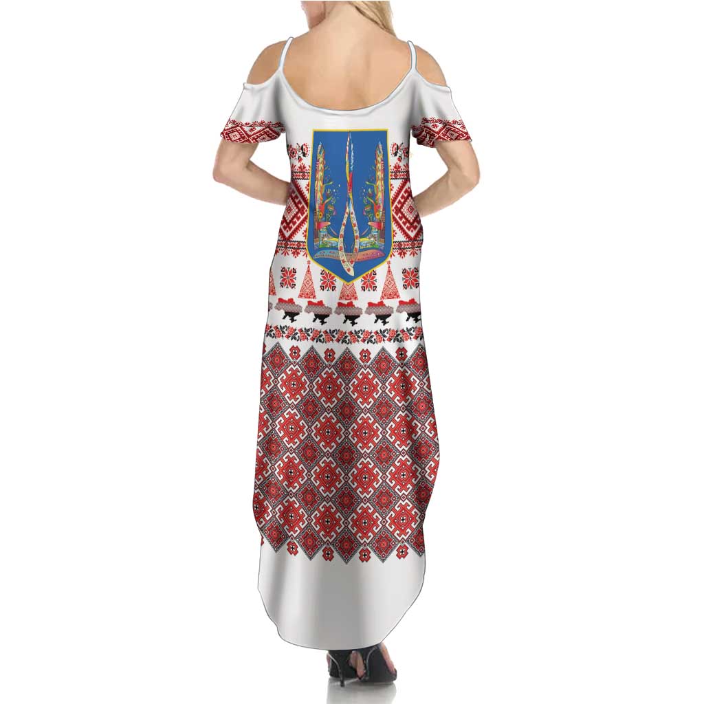 Ukraine Merry Christmas Family Matching Summer Maxi Dress and Hawaiian Shirt Ukraine Emblem and Vyshyvanka Xmas Style - Wonder Print Shop