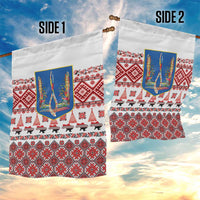 Ukraine Merry Christmas Garden Flag Ukraine Emblem and Vyshyvanka Xmas Style - Wonder Print Shop