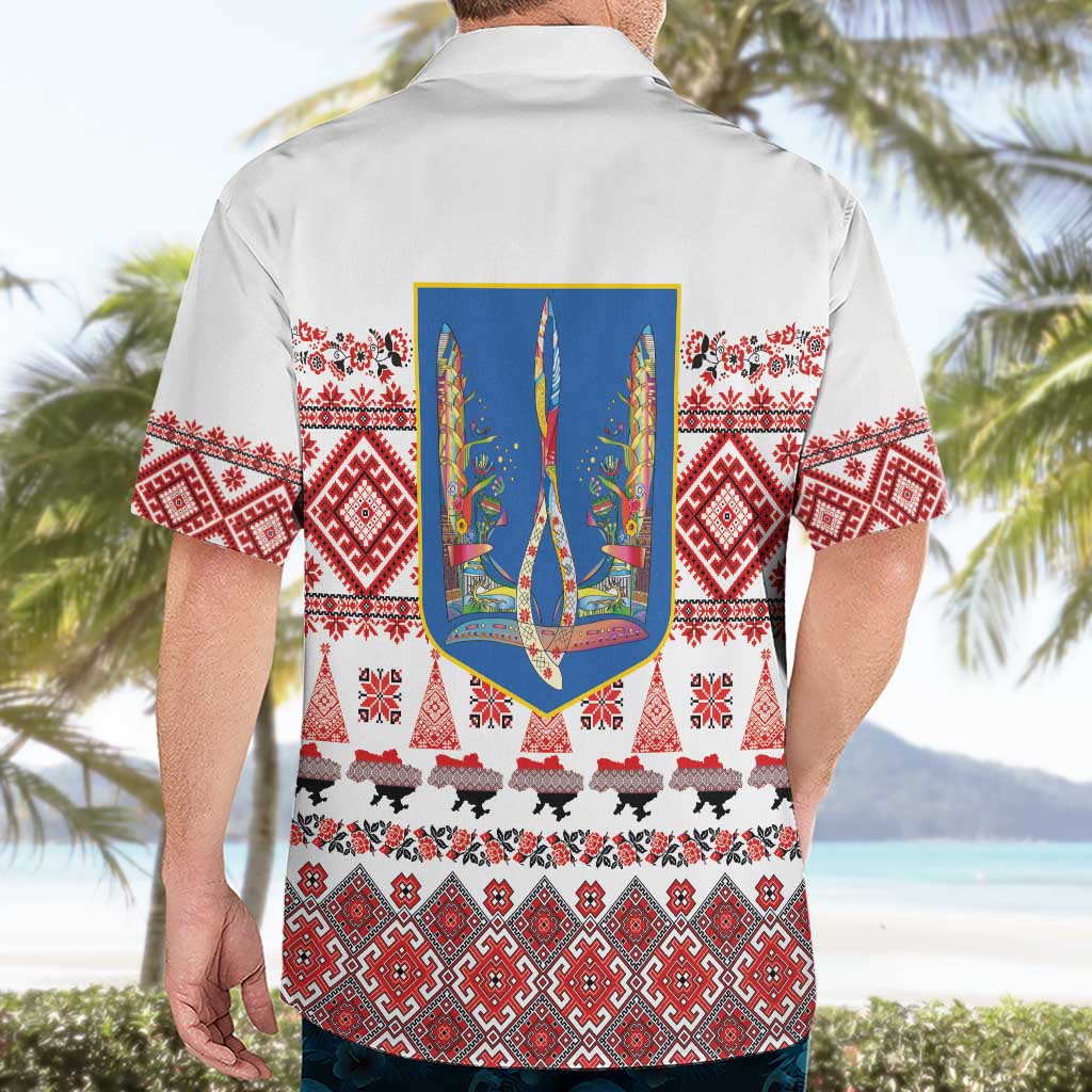 Ukraine Merry Christmas Hawaiian Shirt Ukraine Emblem and Vyshyvanka Xmas Style - Wonder Print Shop