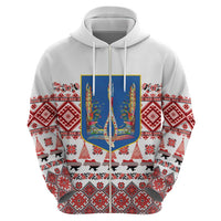 Ukraine Merry Christmas Hoodie Ukraine Emblem and Vyshyvanka Xmas Style - Wonder Print Shop