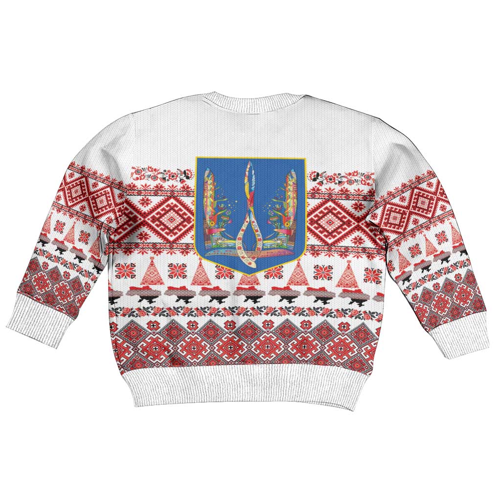Ukraine Merry Christmas Kid Ugly Christmas Sweater Ukraine Emblem and Vyshyvanka Xmas Style - Wonder Print Shop