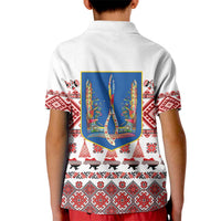 Ukraine Merry Christmas Kid Polo Shirt Ukraine Emblem and Vyshyvanka Xmas Style - Wonder Print Shop