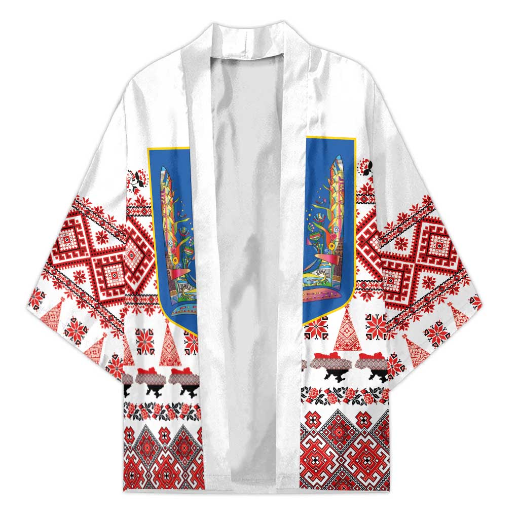 Ukraine Merry Christmas Kimono Ukraine Emblem and Vyshyvanka Xmas Style - Wonder Print Shop