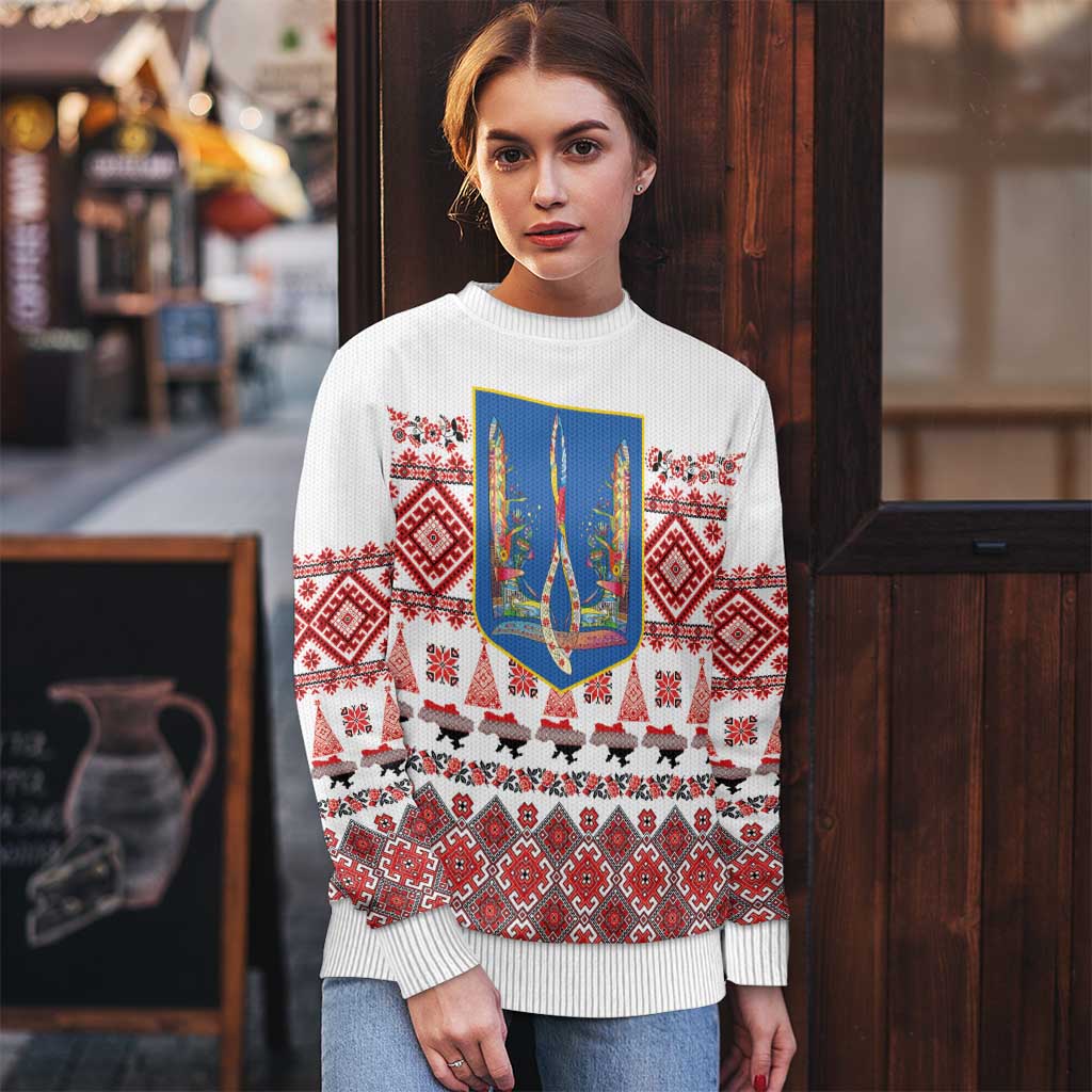 Ukraine Merry Christmas Ugly Christmas Sweater Ukraine Emblem and Vyshyvanka Xmas Style - Wonder Print Shop