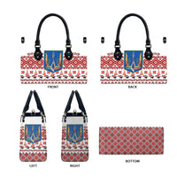 Ukraine Merry Christmas Leather Bag Ukraine Emblem and Vyshyvanka Xmas Style - Wonder Print Shop