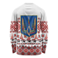 Ukraine Merry Christmas Long Sleeve Shirt Ukraine Emblem and Vyshyvanka Xmas Style - Wonder Print Shop