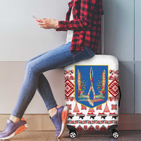 Ukraine Merry Christmas Luggage Cover Ukraine Emblem and Vyshyvanka Xmas Style - Wonder Print Shop