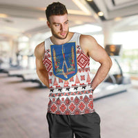 Ukraine Merry Christmas Men Tank Top Ukraine Emblem and Vyshyvanka Xmas Style - Wonder Print Shop
