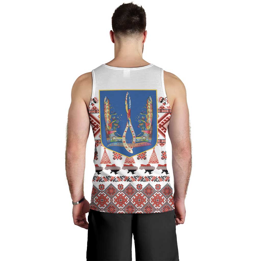 Ukraine Merry Christmas Men Tank Top Ukraine Emblem and Vyshyvanka Xmas Style - Wonder Print Shop