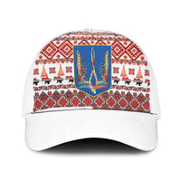 Ukraine Merry Christmas Mesh Trucker Cap Ukraine Emblem and Vyshyvanka Xmas Style - Wonder Print Shop