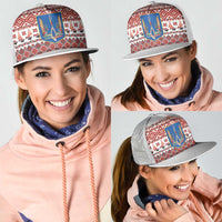 Ukraine Merry Christmas Mesh Trucker Cap Ukraine Emblem and Vyshyvanka Xmas Style - Wonder Print Shop