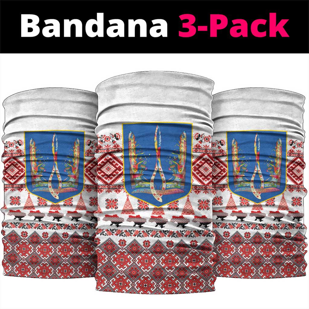 Ukraine Merry Christmas Neck Gaiter Ukraine Emblem and Vyshyvanka Xmas Style - Wonder Print Shop