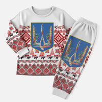 Ukraine Merry Christmas Pajama Set Ukraine Emblem and Vyshyvanka Xmas Style - Wonder Print Shop