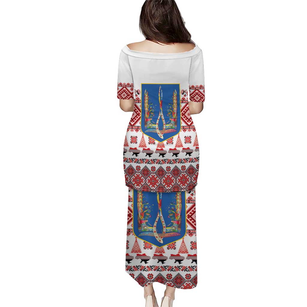 Ukraine Merry Christmas Puletasi Ukraine Emblem and Vyshyvanka Xmas Style - Wonder Print Shop