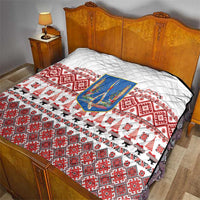 Ukraine Merry Christmas Quilt Ukraine Emblem and Vyshyvanka Xmas Style - Wonder Print Shop