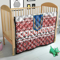 Ukraine Merry Christmas Quilt Ukraine Emblem and Vyshyvanka Xmas Style - Wonder Print Shop