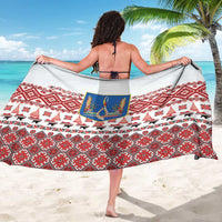 Ukraine Merry Christmas Sarong Ukraine Emblem and Vyshyvanka Xmas Style - Wonder Print Shop