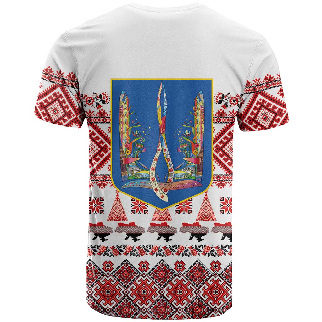 Ukraine Merry Christmas T Shirt Ukraine Emblem and Vyshyvanka Xmas Style - Wonder Print Shop