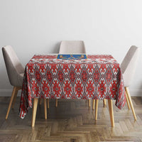Ukraine Merry Christmas Tablecloth Ukraine Emblem and Vyshyvanka Xmas Style - Wonder Print Shop