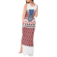 Ukraine Merry Christmas Tank Maxi Dress Ukraine Emblem and Vyshyvanka Xmas Style - Wonder Print Shop