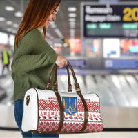 Ukraine Merry Christmas Travel Bag Ukraine Emblem and Vyshyvanka Xmas Style - Wonder Print Shop