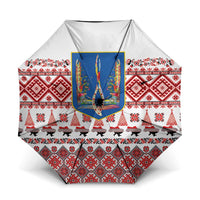 Ukraine Merry Christmas Umbrella Ukraine Emblem and Vyshyvanka Xmas Style - Wonder Print Shop