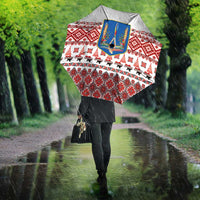 Ukraine Merry Christmas Umbrella Ukraine Emblem and Vyshyvanka Xmas Style - Wonder Print Shop