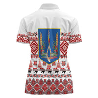 Ukraine Merry Christmas Women Polo Shirt Ukraine Emblem and Vyshyvanka Xmas Style - Wonder Print Shop