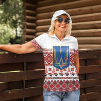 Ukraine Merry Christmas Women Polo Shirt Ukraine Emblem and Vyshyvanka Xmas Style - Wonder Print Shop