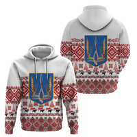 Ukraine Merry Christmas Zip Hoodie Ukraine Emblem and Vyshyvanka Xmas Style - Wonder Print Shop
